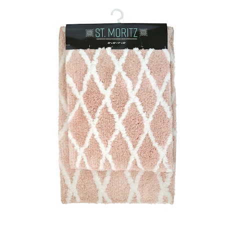 Monarch Brands St Mortiz 2 Piece Rug Set - Color Ground, Blush PNP-STM-CG-BLUSH